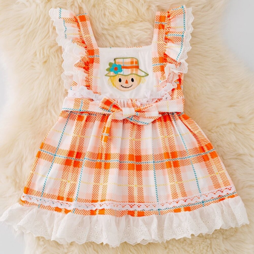 Kids Scarecrow Ruffle Trim Dress